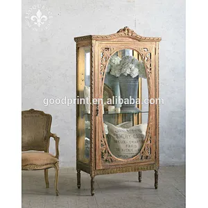 French Glass display cabinet Vintage Country Antique Furniture