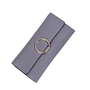 Light Grey Leather Wallet Mini Card Holder Women'S Wallet
