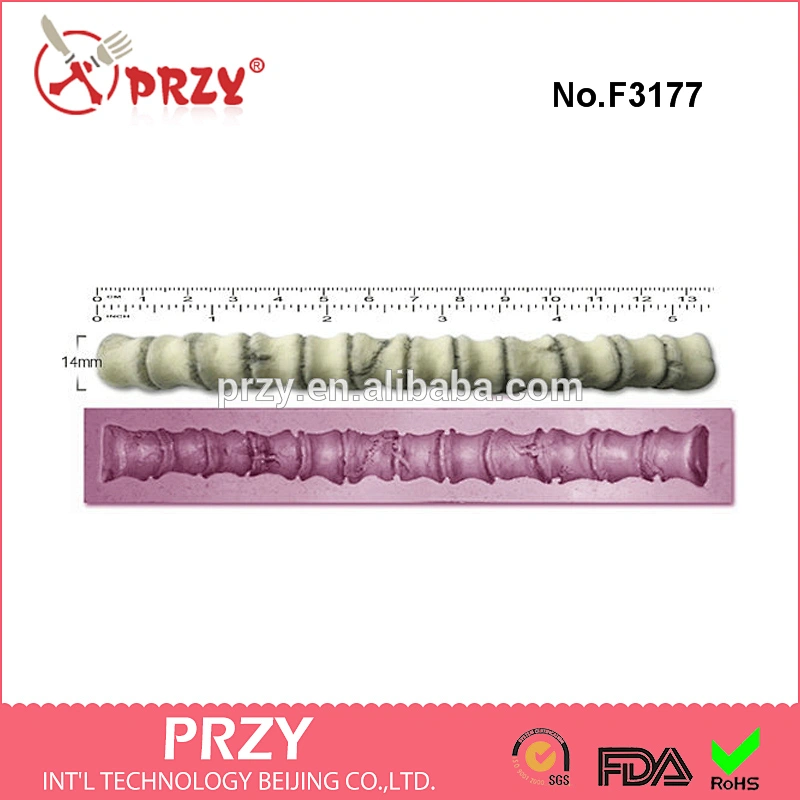 F3177 spine / bone border small gothic craft sugar silicone rubber mould craft cake decorations tools