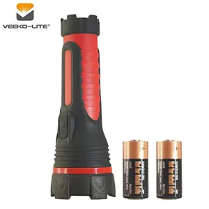 2018 hot sale 3WLED 130lumens TPR torch rubber light 2D Battery  waterproof flashlight