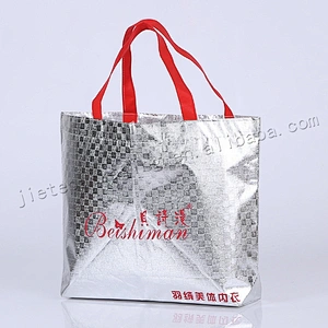 Oem Multifunctional gold printing and laminated foldable plastic non woven shopping bag for wholesales