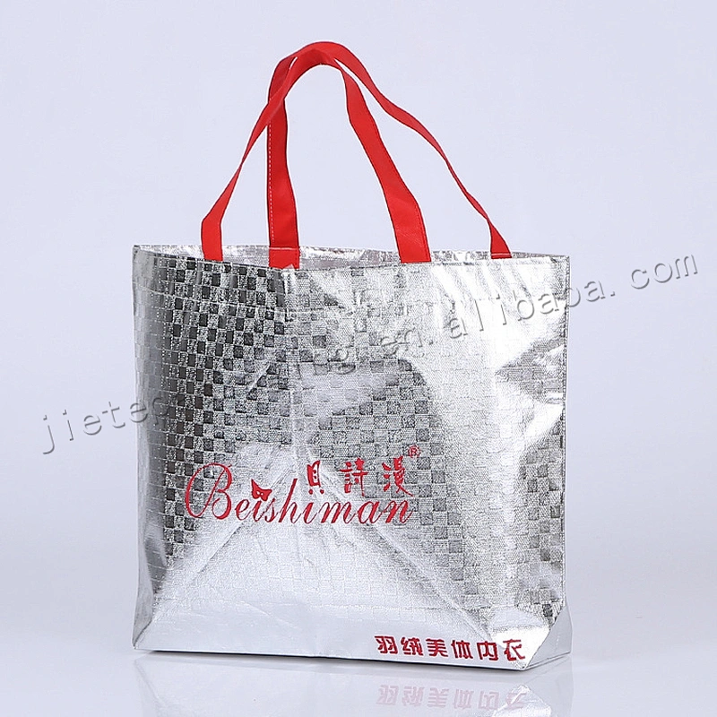 Oem Multifunctional gold printing and laminated foldable plastic non woven shopping bag for wholesales