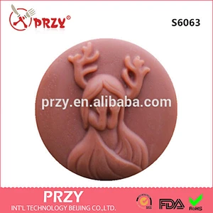 Round shape girl character silicone mold handmade soap mold