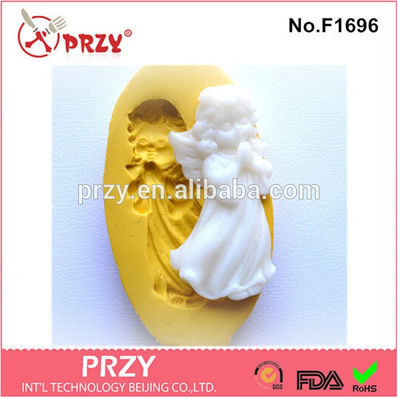 F1696 pray angel Silicone Mold Fondant 3D Cake Decorating Tools angel fondant mould for cake decoration