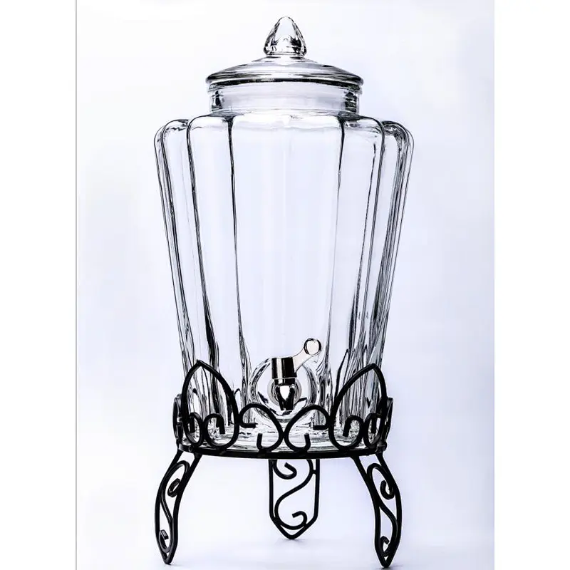 1Gallon 2 Gallon  2.0L TEA Mason Glass Drink Beverage Dispenser with Metal LID and Spigot