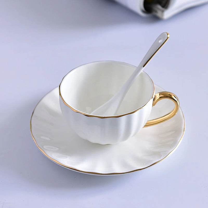2019 wholesale promotion Japanese crinkle pattern print logo white coffee tea sets