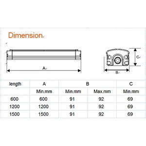 UL File No.: E486295 120V Waterproof 2ft 4ft 6ft 50W LED Linear Tri-proof Retrofit LED Light