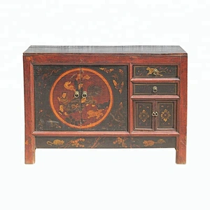 chinese antique lacquered drawer storage buffet cabinet furniture