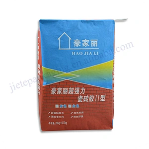 Customized stand up multilayer kraft paper 20kg cement packaging bag for mortar,tile adhesive,asphalt