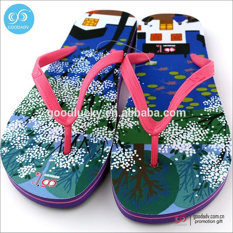Men's flip flop Retro oil painting personalized men footwear sandal shoes China styles