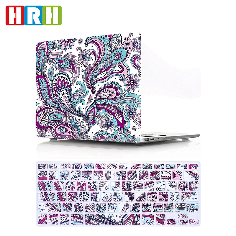 2 in 1 Paisley Flower hard case and silicone keyboard cover laptop case printed logo china for mac for macbook air 11 inch case