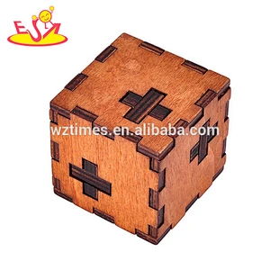 Wholesale best sale customized Luban lock wooden puzzle lock toy to anti stress W11C032