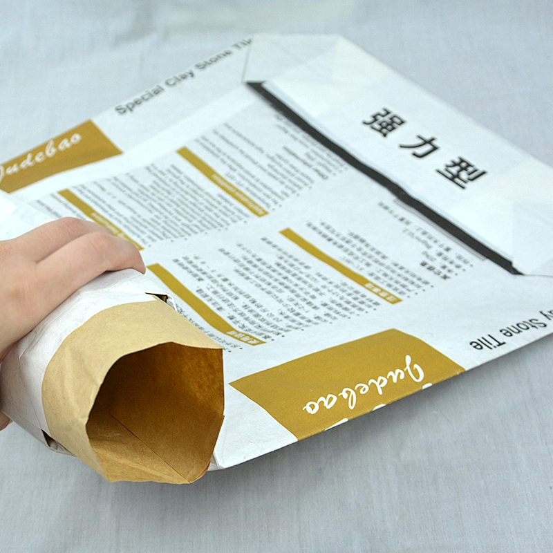 kraft paper bag with square bottom valve port for tile adhesive, cement packing