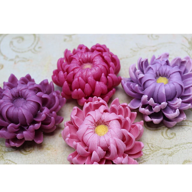 Chrysanthemum 3D silicone Soap mold Big flower  candle mould soap clay flower mold Floral
