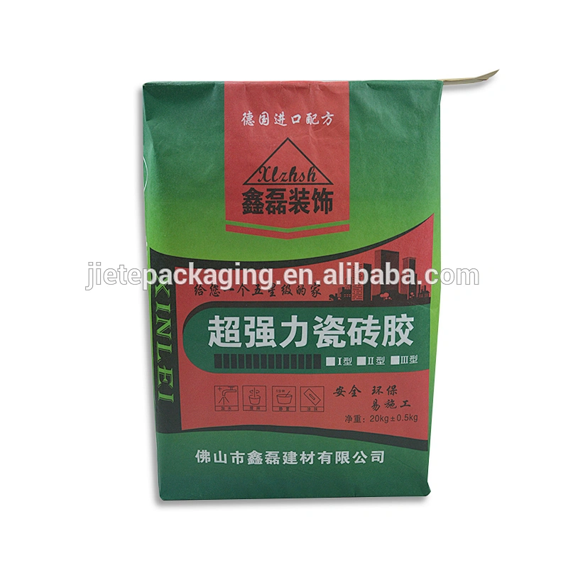 Multilayer kraft paper cement bag 25kg for wall putty powder,dry mortar and gypsum