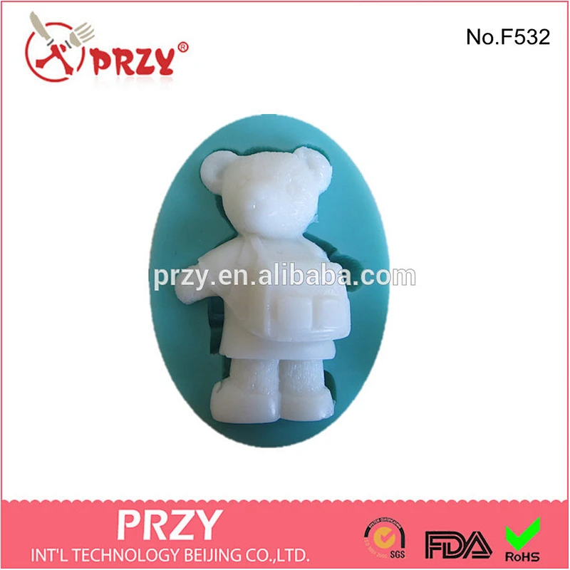 Model F531 Lovely Bear Shape Fondant Silicone Mold