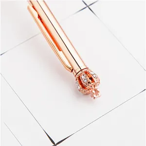 wholesale simple metal ballpoint Pen with crown shape For School Stationery Office Supplies