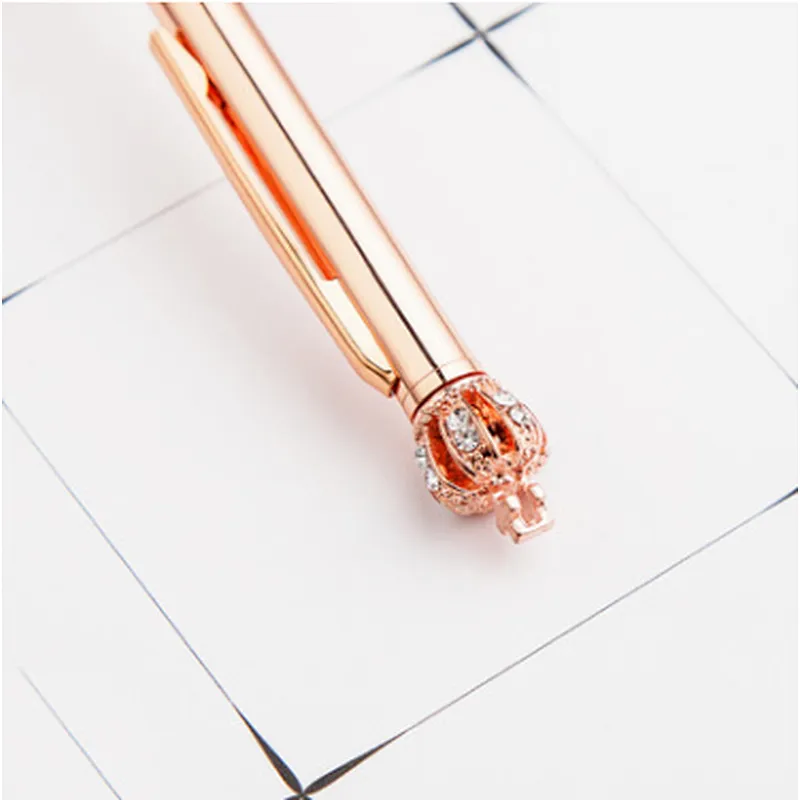 wholesale simple metal ballpoint Pen with crown shape For School Stationery Office Supplies