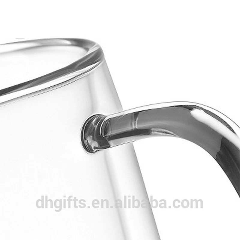 Hot selling promotional gifts 250ML double wall  glass coffee mugs with handle