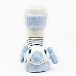 Autumn Winter wholesale kids manufacturers Newborn non slip floor lovely cartoon cat bear coral velvet Baby shoe Socks