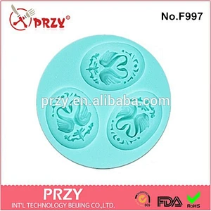 F997 PRZY hotsale swan silicone fondant mold