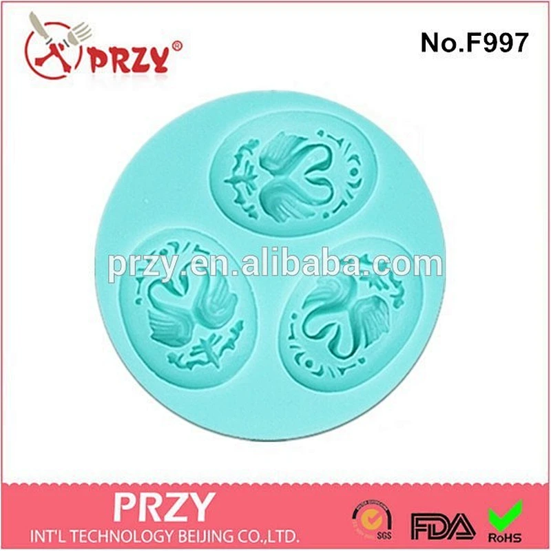 F997 PRZY hotsale swan silicone fondant mold