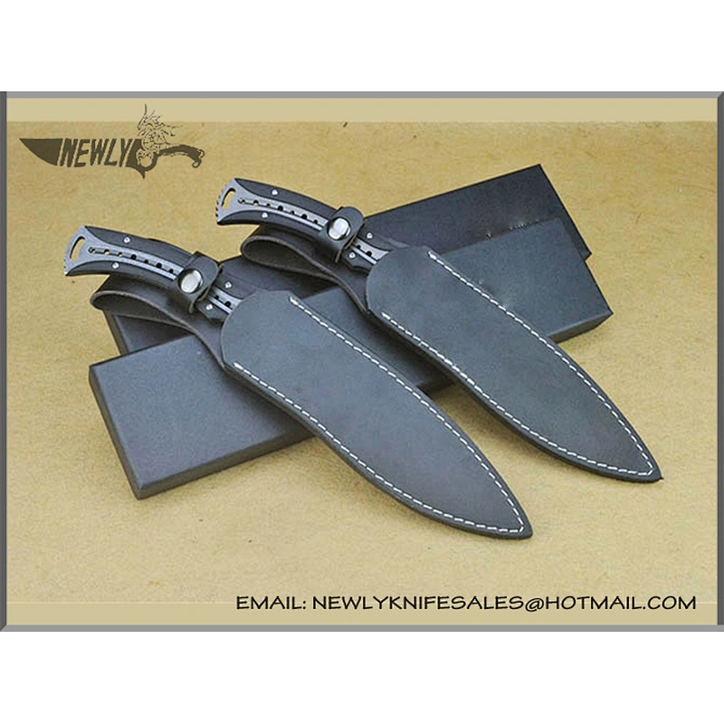 Good Quality G10 Handle Granite-wash Blade D2 Steel Tactical Knife Rescue Cutter