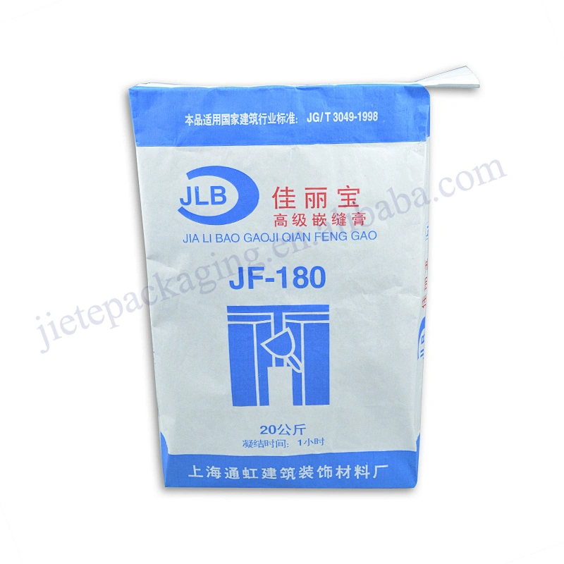 Customized 25kg 3 layer white kraft paper cement packing bag for dry mortar,gypsum,wall putty powder,tile adhesive