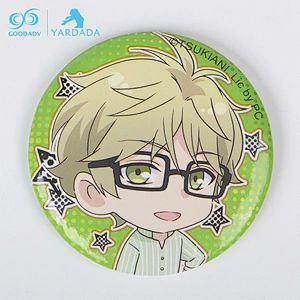 Good quality custom anime tinplate badges hot sale carton printed promotional tin badge
