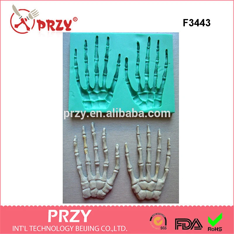 F3443 Skeleton hands fondant cake mould silicone mold for cake decorating