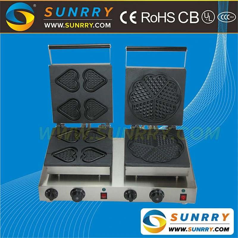Hot sale electric heart and flower shape waffle cake maker production line