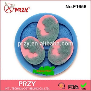 2015 hotsale lady face high quality silicone fondant mold