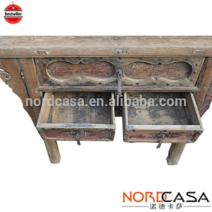 Wholesale best selling Chinese antique reproduction furniture reclaimed wood vintage long console table