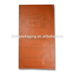 Customized orange plastic PP woven salt packing bag for sugar,flour,grain,bean,seed,corn,bran