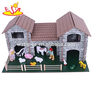 wholesale new fashion children wooden play house hot sale wooden play house W06A124