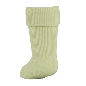 100% Full Colored Cotton Children Baby Knee High Turn Over Socks