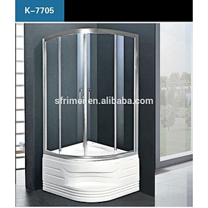 6mm Tempered Glass Hotel Commercial Indoor Enclose Shower Room With Acrylic Base