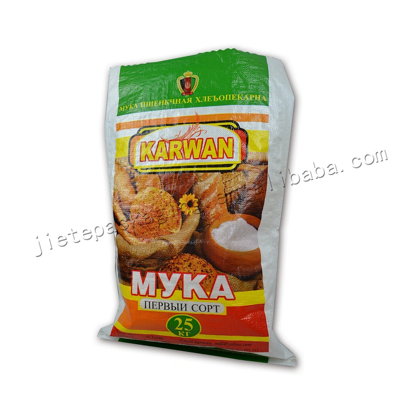 Top Sale design printing laminated pp woven flour pack bag 25kg
