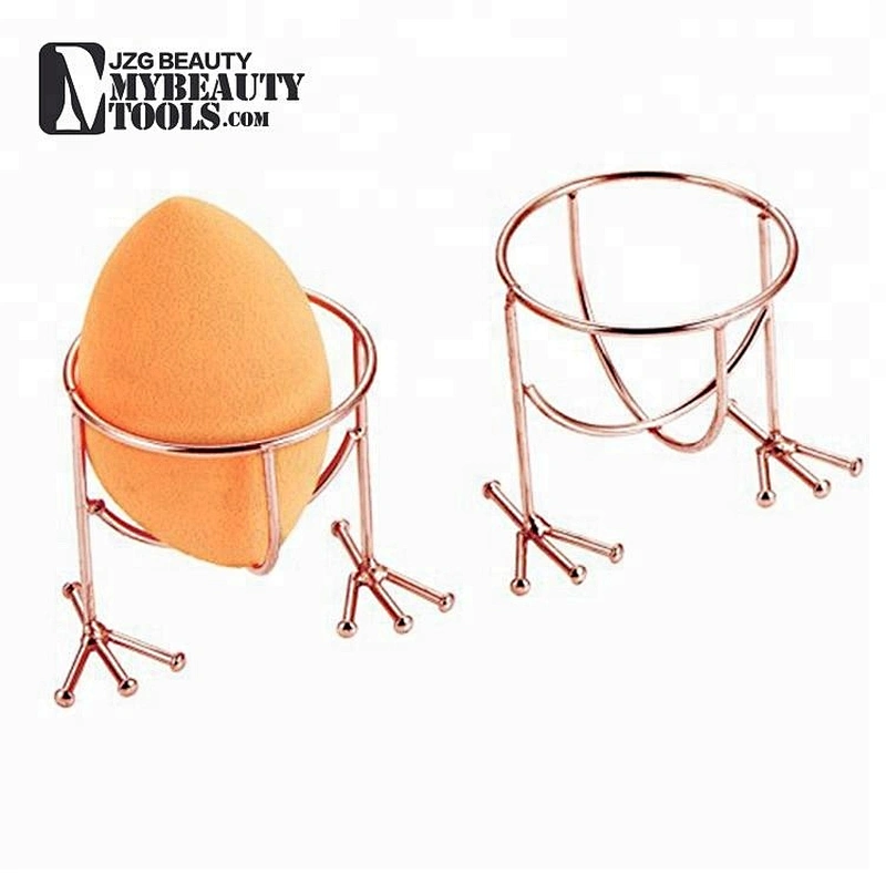 Cosmetic natural Wholesale private label makeup cleaning face sponge blender puff holder metal