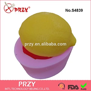 S4839 lemon silicone soap mold lemon mold for soap fruit soap mold