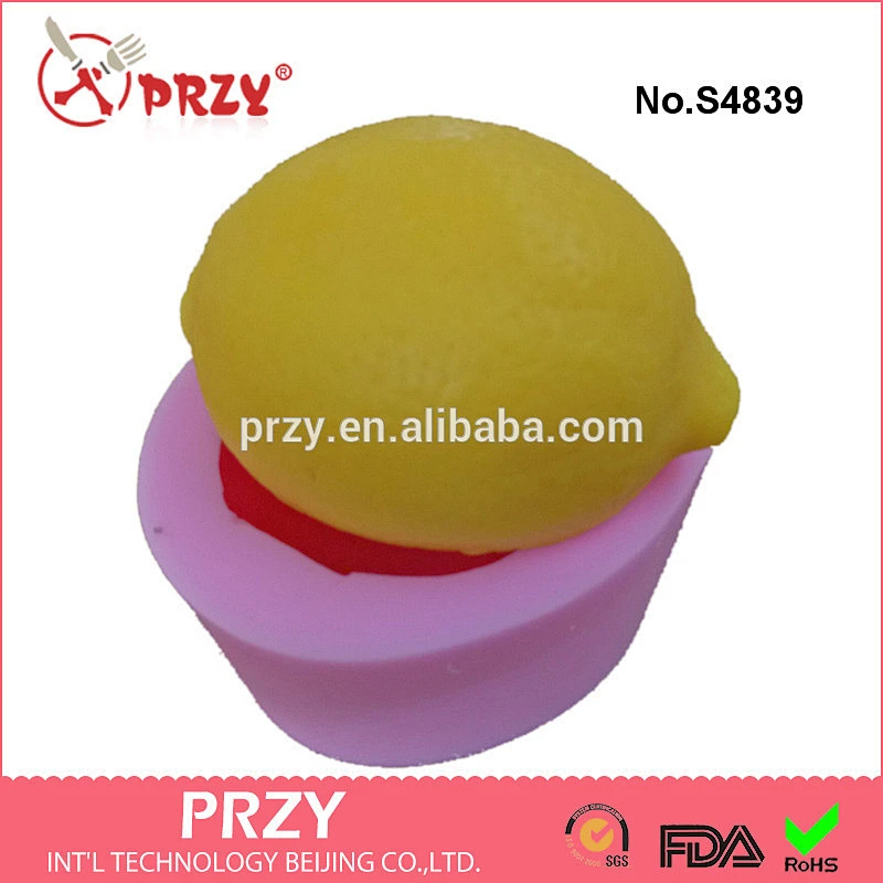 S4839 lemon silicone soap mold lemon mold for soap fruit soap mold