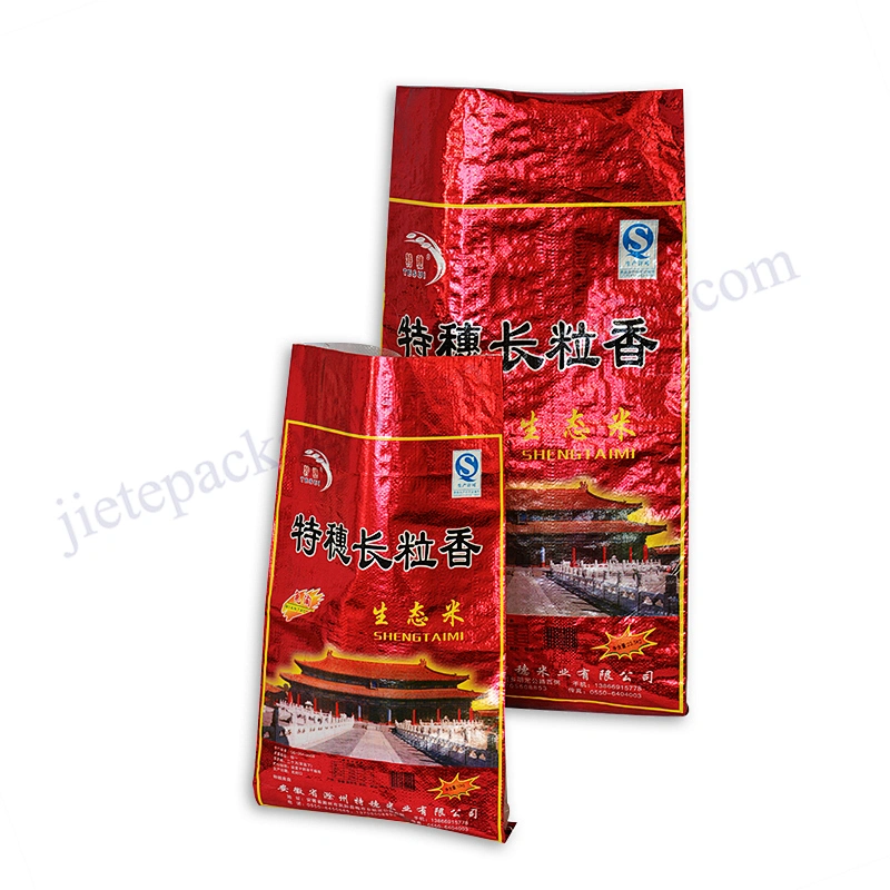 Red foil laminated 5kg transparent pp woven rice packaging bag
