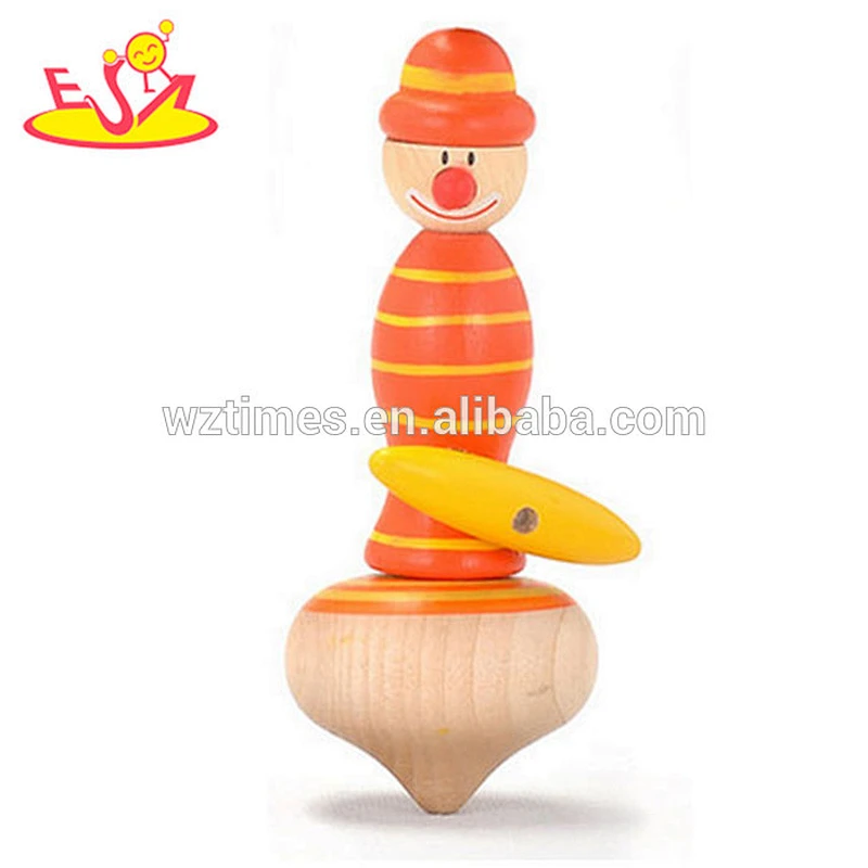 wholesale intelligent wooden toy spinning top for children W01B022
