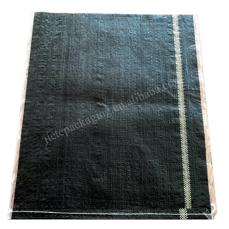 Black plastic pp woven black pp shopping bag