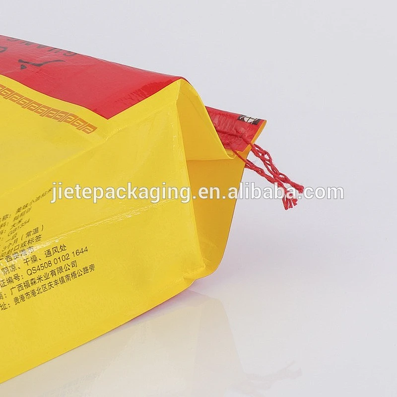 Non toxic material recycling BOPP laminated PP woven rice, grain seed, feed bags custom order