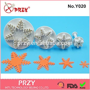 Eco-friendly Y020 plastic snowflake fondant mold