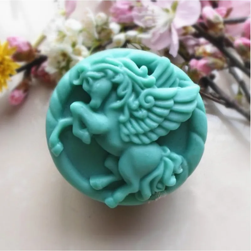 Pegasus pattern Soap molds Fly horse aroma stone mould clay plaster mold