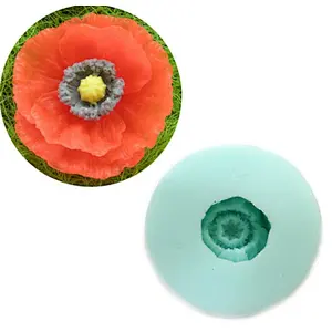 HC0020 3d Poppy flower soap mold handmade silicone candle mold przy