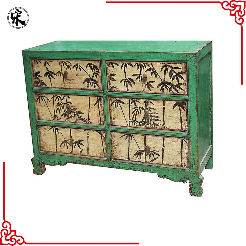 oriental storage painted furniture for stores use