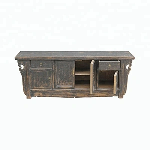 chinese antique rustic lacquered TV console furniture